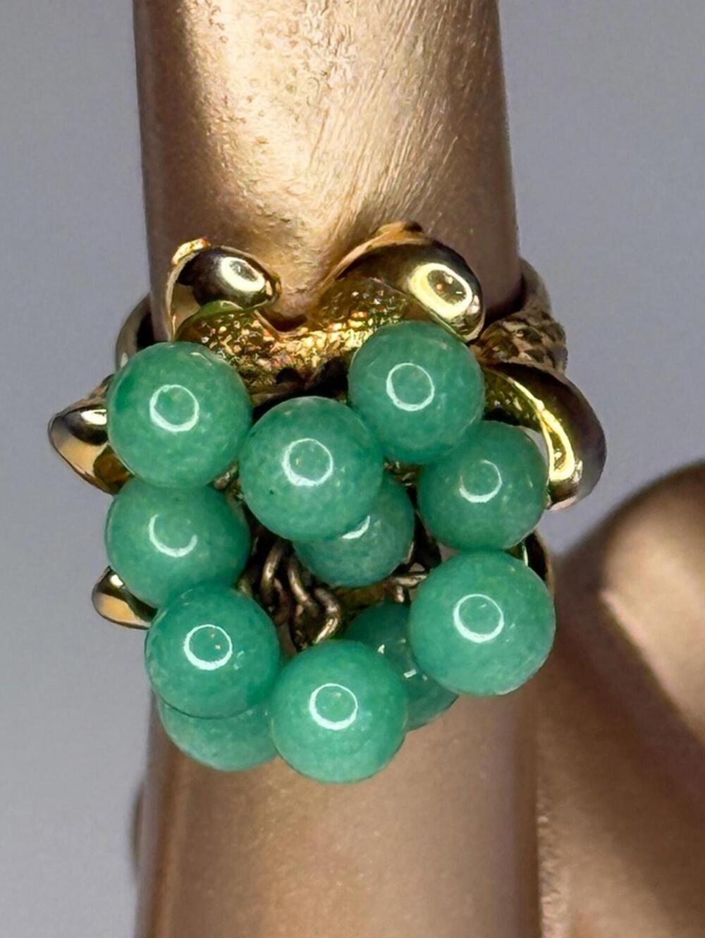 BOUCHER - Jade Cluster Ring - Vintage